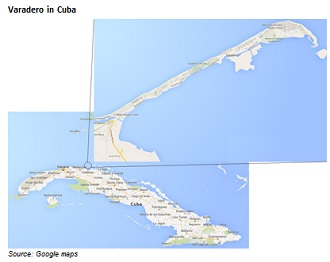Veradero in Cuba Map